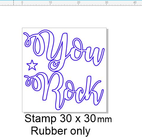 You Rock   stamp 30 x 30 mm sentiment stamp RUBBER ONLY